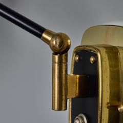  Stilnovo 1950s Stilnovo Perforated Black Metal and Brass Sconce with Stamped Label - 4543839