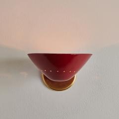  Stilnovo 1950s Stilnovo Perforated Wall Sconce in Red - 3668657