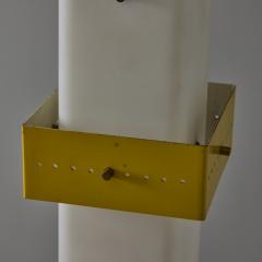  Stilnovo 1950s Stilnovo Yellow Painted Metal Opaline Glass Suspension Lamp - 3829666