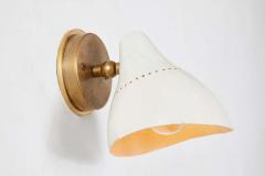  Stilnovo 1950s White Perforated Metal Brass Sconce by Stilnovo - 2308309