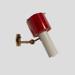  Stilnovo 1950s red and white Stilnovo design wall light - 4228391