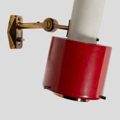  Stilnovo 1950s red and white Stilnovo design wall light - 4228397