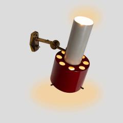  Stilnovo 1950s red and white Stilnovo design wall light - 4228399