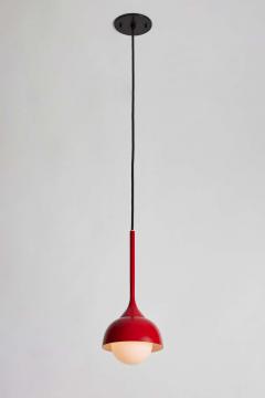  Stilnovo 1960s Glass and Red Painted Metal Pendant Attributed to Stilnovo - 2184757