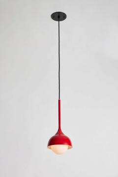  Stilnovo 1960s Glass and Red Painted Metal Pendant Attributed to Stilnovo - 2184758