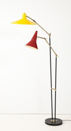  Stilnovo 1960s Mid Century Modern Two Arm Italian Floor Lamp Stilnovo Style - 4579888