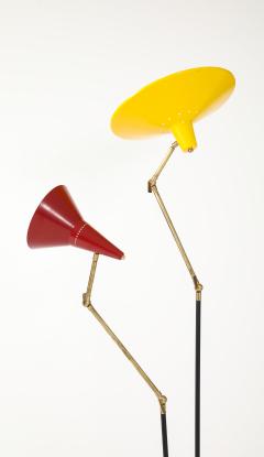  Stilnovo 1960s Mid Century Modern Two Arm Italian Floor Lamp Stilnovo Style - 4579892