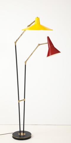  Stilnovo 1960s Mid Century Modern Two Arm Italian Floor Lamp Stilnovo Style - 4580145