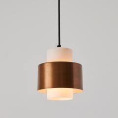  Stilnovo 1960s Opaline Glass Copper Pendant Lamp Attributed to Stilnovo - 3586774