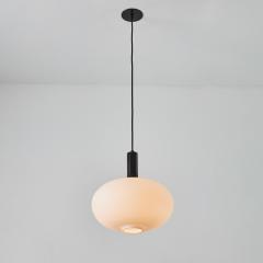  Stilnovo 1960s Opaline Glass and Metal Pendant Attributed to Stilnovo - 3425677