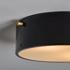  Stilnovo 1960s Round Black Metal Opaline Glass Ceiling Lamp by Bruno Gatta for Stilnovo - 4493355