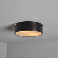  Stilnovo 1960s Round Black Metal Opaline Glass Ceiling Lamp by Bruno Gatta for Stilnovo - 4493356