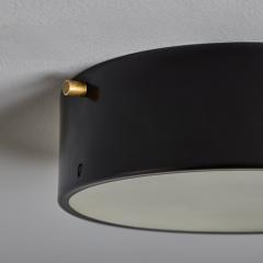  Stilnovo 1960s Round Black Metal Opaline Glass Ceiling Lamp by Bruno Gatta for Stilnovo - 4493357