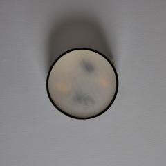  Stilnovo 1960s Round Black Metal Opaline Glass Ceiling Lamp by Bruno Gatta for Stilnovo - 4493364