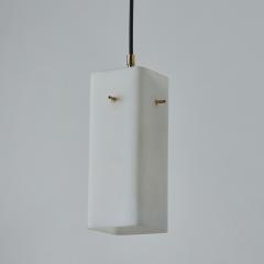  Stilnovo 1960s Stilnovo Opaline Glass Brass Pendant - 3367122