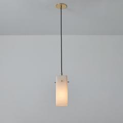  Stilnovo 1960s Stilnovo Opaline Glass Brass Pendant - 3367125