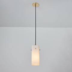  Stilnovo 1960s Stilnovo Opaline Glass Brass Pendant - 3367128