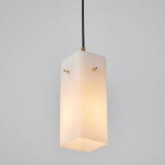  Stilnovo 1960s Stilnovo Opaline Glass Brass Pendant - 3367129