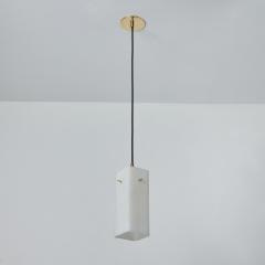  Stilnovo 1960s Stilnovo Opaline Glass Brass Pendant - 3367130