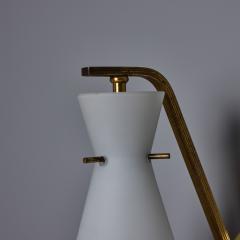  Stilnovo 1960s Stilnovo Sculptural Opaline Glass and Brass Wall Lamp - 4388354