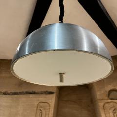  Stilnovo 1960s Stilnovo Silver Demilune Aluminum Pendant Lamp Milan ITALY - 3017073
