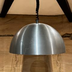  Stilnovo 1960s Stilnovo Silver Demilune Aluminum Pendant Lamp Milan ITALY - 3017074