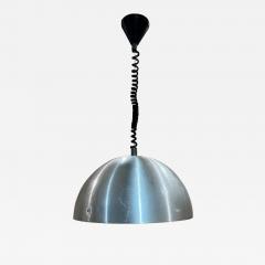  Stilnovo 1960s Stilnovo Silver Demilune Aluminum Pendant Lamp Milan ITALY - 3017963