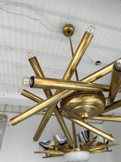  Stilnovo Brass Sputnik Fireworks Chandelier Italy 1950s - 2936582