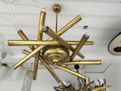  Stilnovo Brass Sputnik Fireworks Chandelier Italy 1950s - 2936586