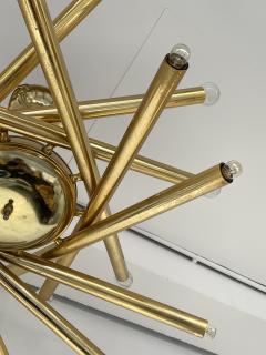 Stilnovo Brass and Glass Ball Sputnik Fireworks Chandelier taly 1950s - 2710588