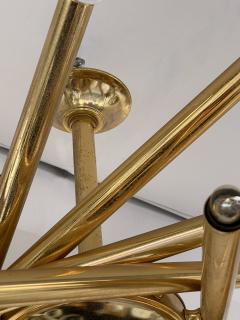  Stilnovo Brass and Glass Ball Sputnik Fireworks Chandelier taly 1950s - 2710590