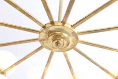  Stilnovo Exceptional Large Murano Glass and Brass Chandelier in the Manner of Stilnovo - 766371