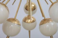  Stilnovo Huge Sputnik Murano Glass and Brass Chandelier Attributed to Stilnovo - 547695