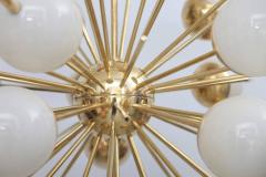  Stilnovo Huge Sputnik Murano Glass and Brass Chandelier Attributed to Stilnovo - 547697