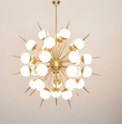  Stilnovo Huge Sputnik Murano Glass and Brass Chandelier Attributed to Stilnovo - 547698