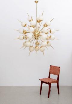  Stilnovo Huge Sputnik Murano Glass and Brass Chandelier Attributed to Stilnovo - 547699