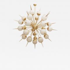  Stilnovo Huge Sputnik Murano Glass and Brass Chandelier Attributed to Stilnovo - 549198