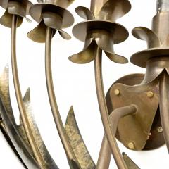  Stilnovo ITALY Stilnovo Airy Wall Sconce Seven Arm Floating Flower Petal Lamp Brass 1950s - 1923105