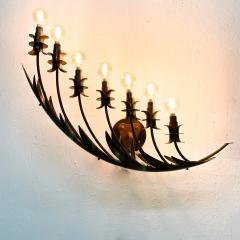 Stilnovo ITALY Stilnovo Airy Wall Sconce Seven Arm Floating Flower Petal Lamp Brass 1950s - 1923106