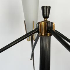  Stilnovo Italian 1950s Gunmetal and Brass Four Light Floor Lamp - 2958258