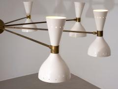  Stilnovo Italian Eight Arm Diabolo Chandelier in the Manner of Stilnovo 1950s - 3814279