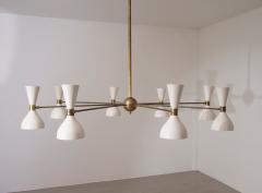  Stilnovo Italian Eight Arm Diabolo Chandelier in the Manner of Stilnovo 1950s - 3814287