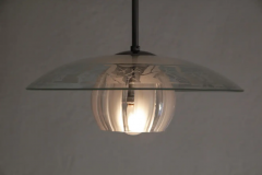  Stilnovo Italian Mid Century Blown Glass Pendant Lamp Attributed to Stilnovo 1950s - 2601203