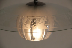  Stilnovo Italian Mid Century Blown Glass Pendant Lamp Attributed to Stilnovo 1950s - 2601204