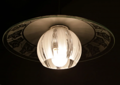  Stilnovo Italian Mid Century Blown Glass Pendant Lamp Attributed to Stilnovo 1950s - 2601208