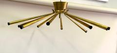  Stilnovo Italian Mid Century Modern Brass Flush Mount Pendant Sunburst by Stilnovo - 4371764