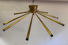  Stilnovo Italian Mid Century Modern Brass Flush Mount Pendant Sunburst by Stilnovo - 4371769