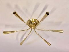  Stilnovo Italian Mid Century Modern Brass Sunburst Sputnik Flush Mount by Stilnovo - 1770887