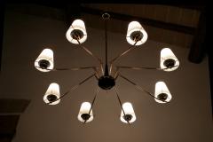  Stilnovo Italian Mid Century Modern Eight Lights Chandelier attributed to Stilnovo 1960 - 3449973