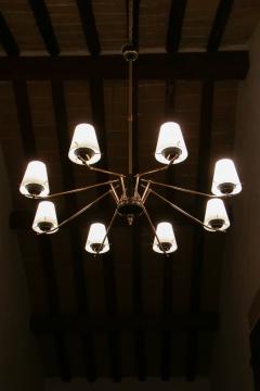  Stilnovo Italian Mid Century Modern Eight Lights Chandelier attributed to Stilnovo 1960 - 3449975